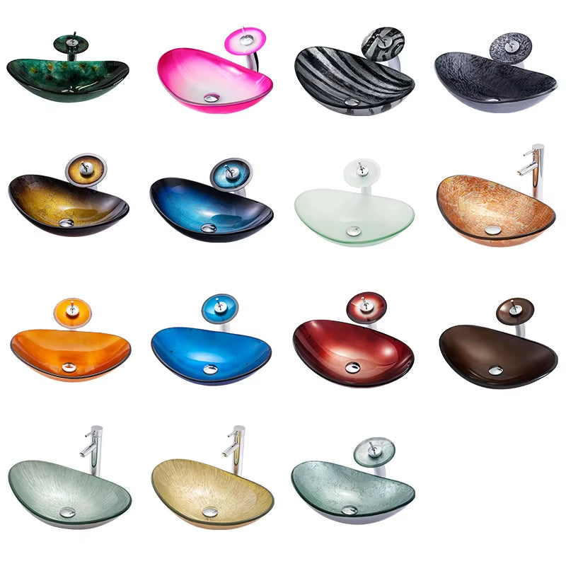 China Factory Counter Top Boat Shape Blue Easy Bathroom Sinks Sets Outdoor Handwashing Lavabo Wash Basin