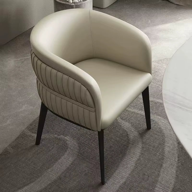 Contemporary Luxury Leather Dining Chair for Kitchen Restaurant Hotel or Banquet Steel Metal Modern Style Seat