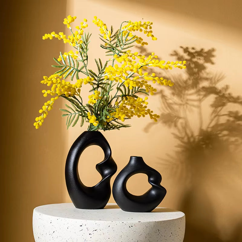 Dropshipping Shopify Nordic Modern Boho Ins Style Decorative Ceramic Aesthetic Flower Vase for Home Decor