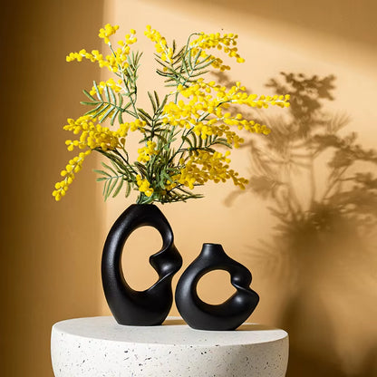 Dropshipping Shopify Nordic Modern Boho Ins Style Decorative Ceramic Aesthetic Flower Vase for Home Decor