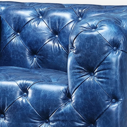 Heritage Luxe | Retro Chesterfield 3-Seater Sofa in Top Grain Leather with Aviation Elegance