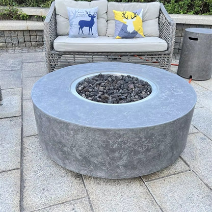 EternaFlame | Luxury Glass Fiber Concrete Fire Pit Table – Outdoor Elegance & Warmth