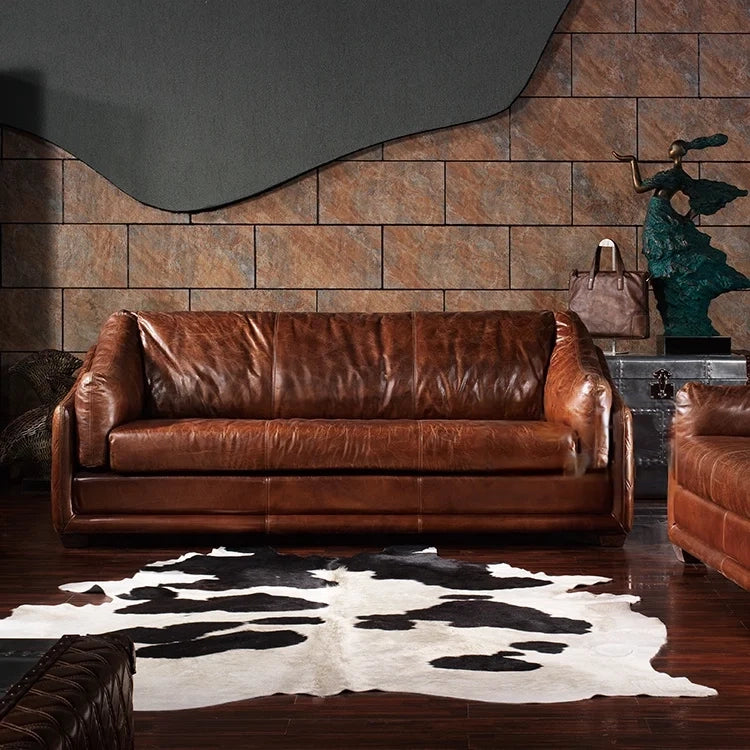 Regal Chesterfield | Genuine Brazilian Top-Grain Leather Sofa – Classic 3+2+1 Seater Elegance