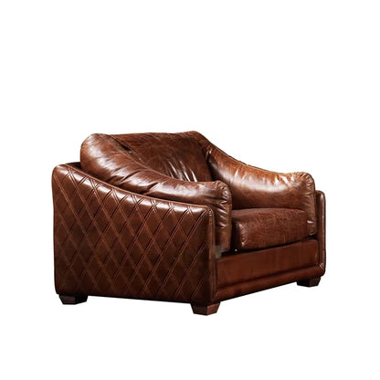 Regal Chesterfield | Genuine Brazilian Top-Grain Leather Sofa – Classic 3+2+1 Seater Elegance